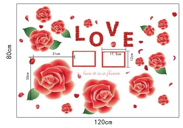 Decal hoa hồng tình yêu