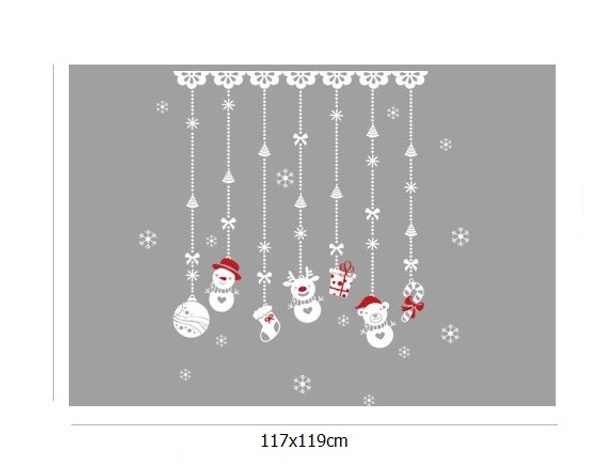 Decal trang trí noel dây treo người tuyết Noel