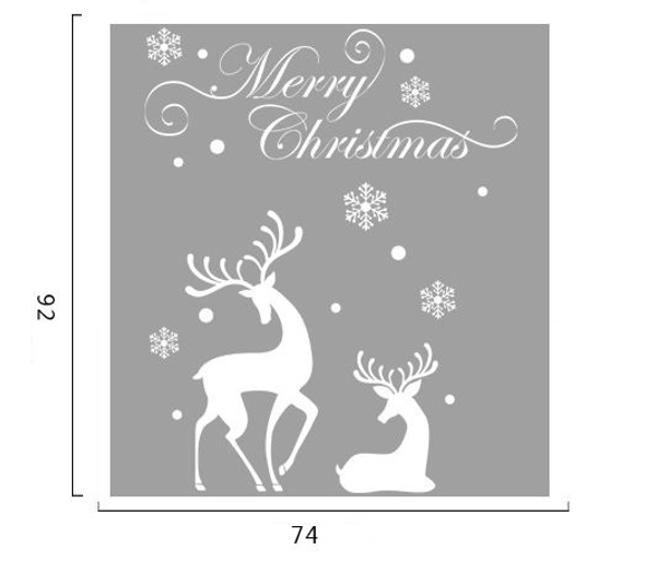Decal noel Merry Christmas và đôi tuần lộc 2