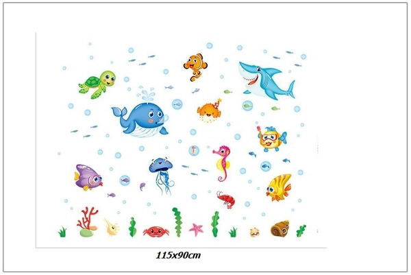 Decal cá heo xanh và các bạn 3
