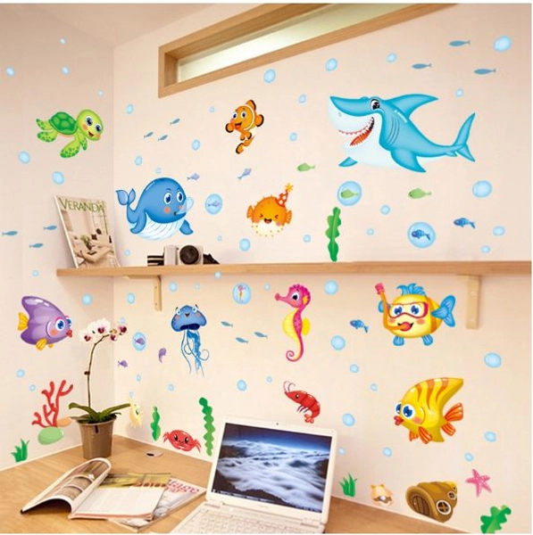 Decal cá heo xanh và các bạn 3