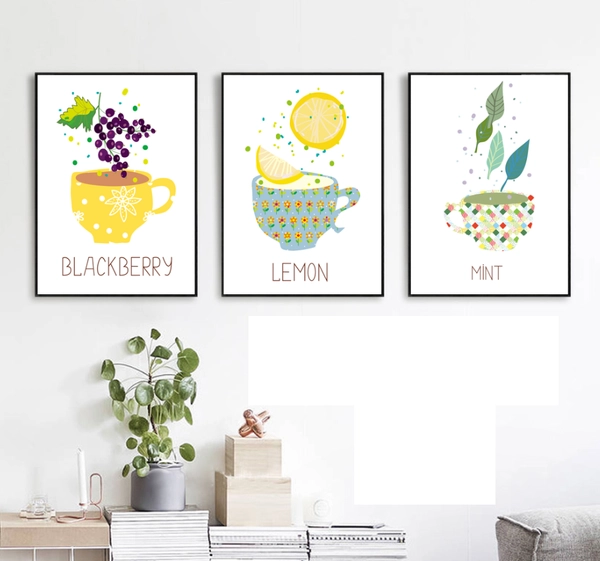 Tranh treo tường những ly nước nghệ thuật