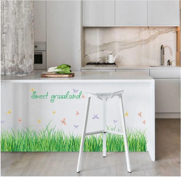 Decal chân tường cỏ xanh 5