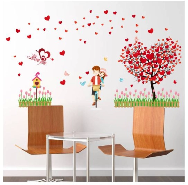 Decal cây trái tim tình yêu 2