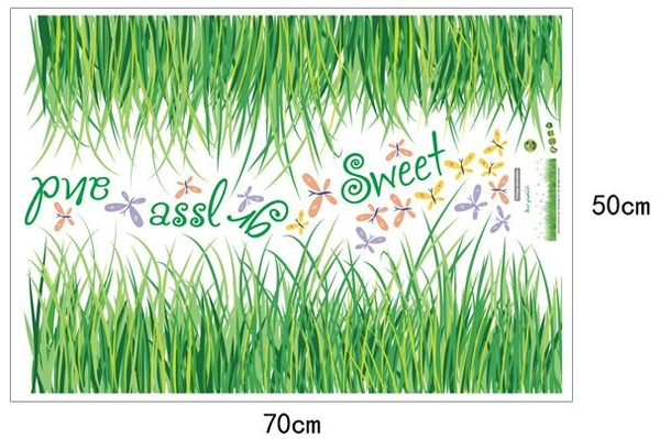 Decal chân tường cỏ xanh 5