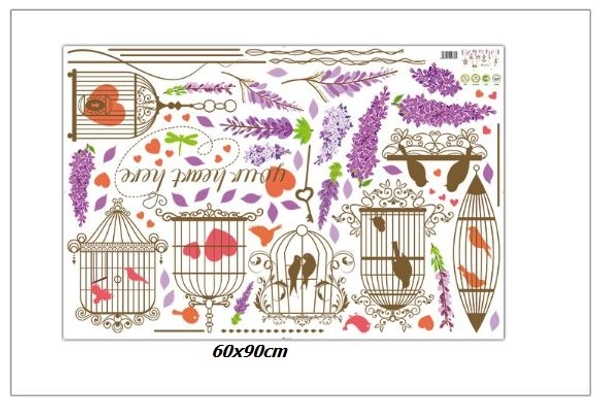 Decal lồng chim tình yêu