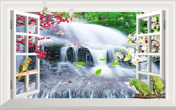 Tranh Cửa Sổ Thác Nước 3