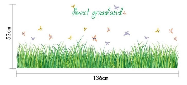 Decal chân tường cỏ xanh 5