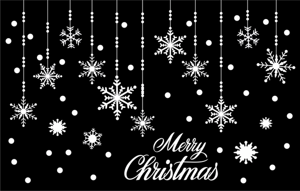 Decal dán tường  dây treo bông tuyết Noel 4