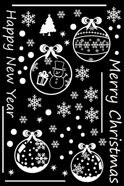 Decal dán tường Quả cầu đêm noel 2 (nền trắng đục )
