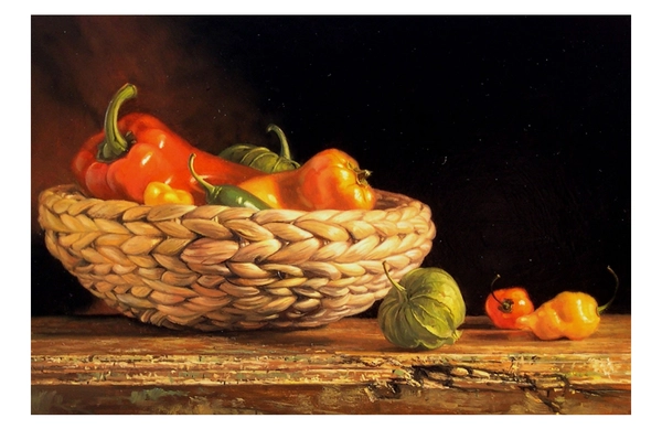 Tranh treo tường giỏ hoa quả