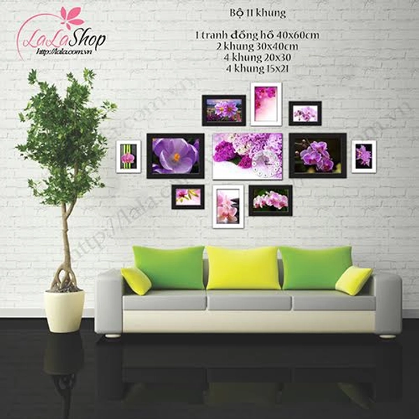 Bộ khung ảnh 10 khung kèm tranh treo tường - KA085