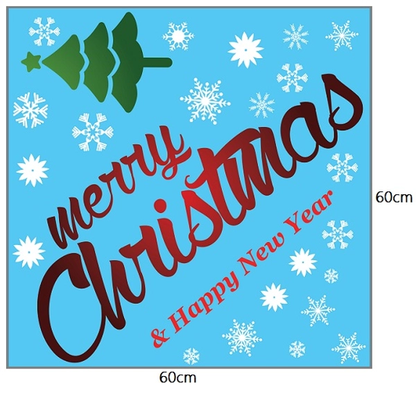 Decal dán tường Cây thông Noel nhỏ (nền trắng đục)