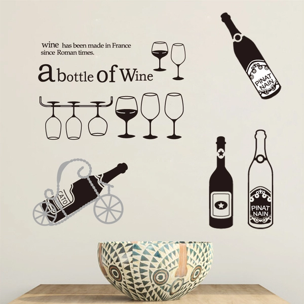 Decal dán tường Abottle of Wine