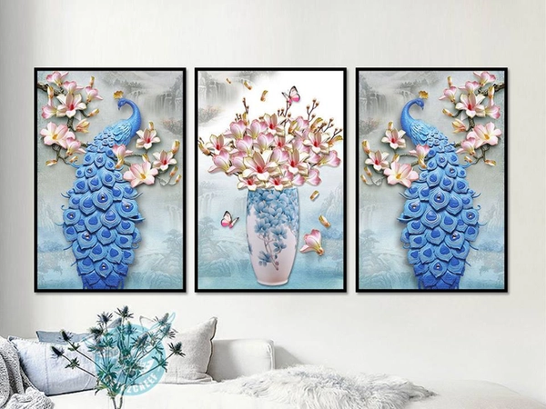 Tranh Treo Tường Chim Công Khoe Sắc