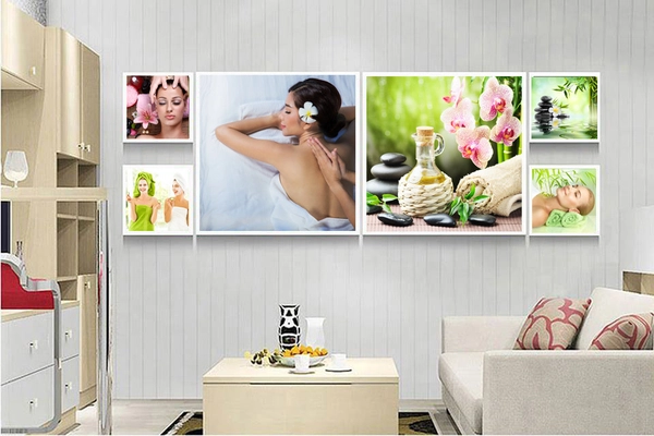 Tranh treo tường Spa thư giãn cô gái và hoa