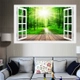 Tranh dán tường cửa sổ rừng xanh