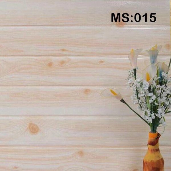 Xốp đá dán tường 3D vân gỗ cam pha trắng