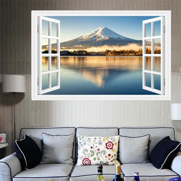 Tranh dán tường cửa sổ núi phú sĩ 5