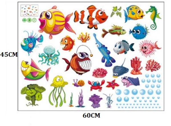Decal đàn cá sắc màu 4