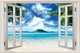 Tranh cửa sổ biển xanh