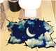 Decal 3D dán tường Mặt trăng