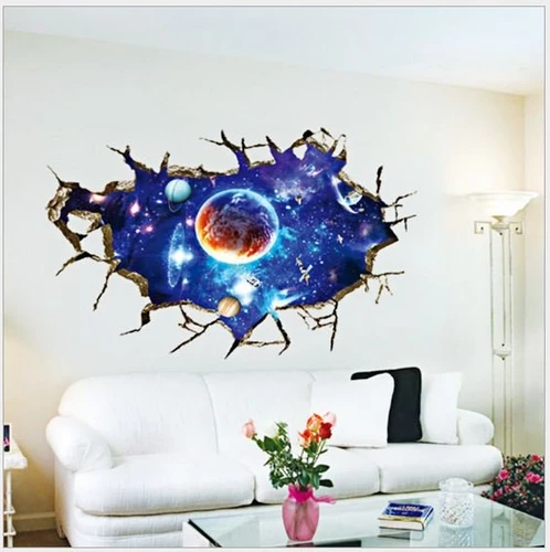Decal 3D dán tường Các hành tinh mẫu 2