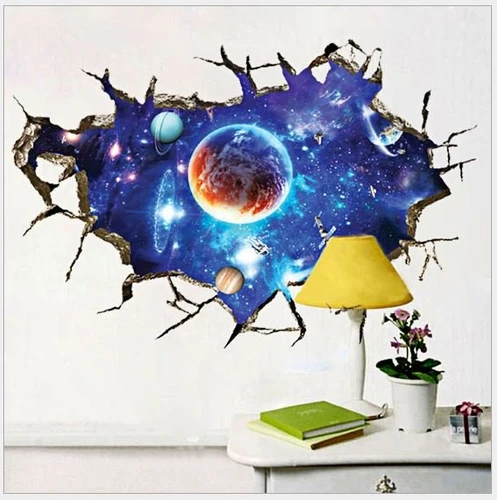 Decal 3D dán tường Các hành tinh mẫu 2