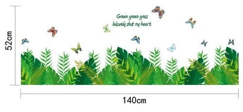 Decal dán chân tường lá xanh 5