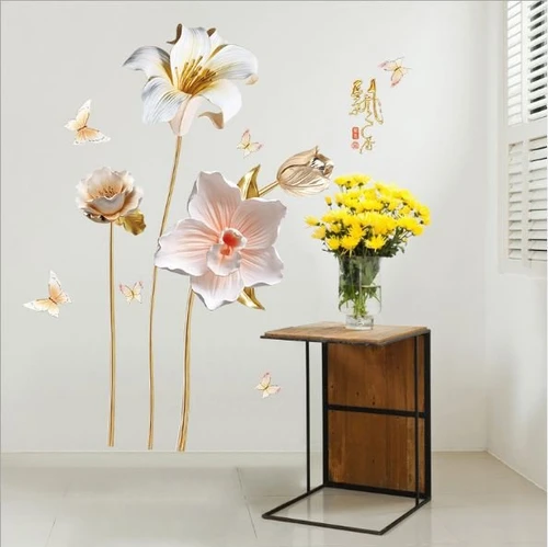 Decal dán tường hoa ly trắng 2