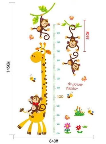 Decal dán tường thước đo hươu vàng 3