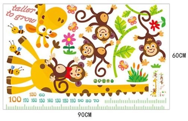 Decal dán tường thước đo hươu vàng 3