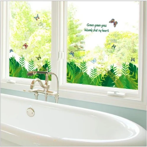 Decal dán chân tường lá xanh 5