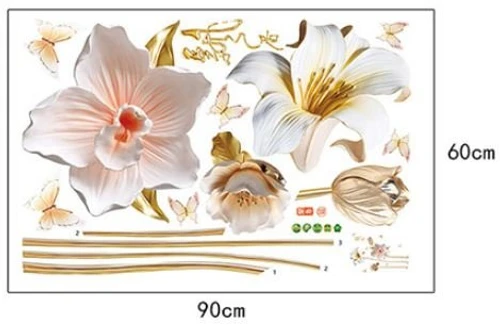 Decal dán tường hoa ly trắng 2