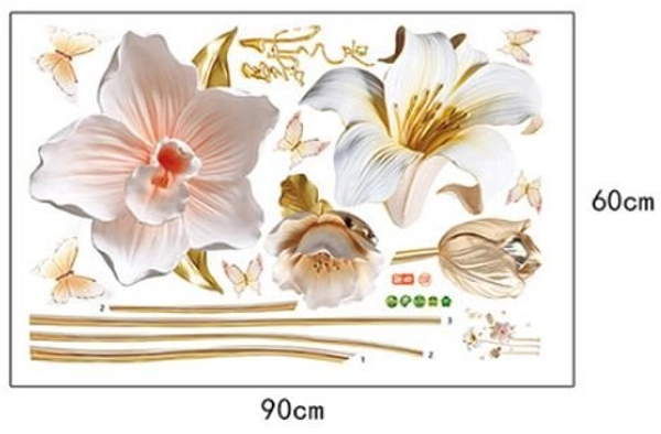 Decal dán tường hoa ly trắng 2