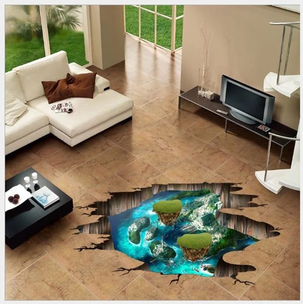 Decal 3D dán tường Các hòn đảo