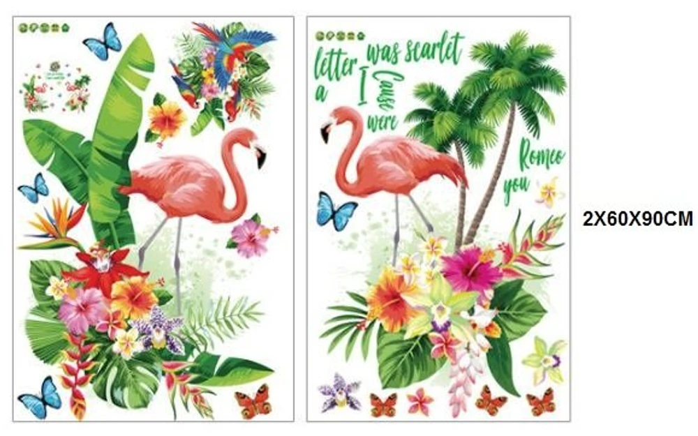 Decal dán tường chim hạc nghệ thuật 3