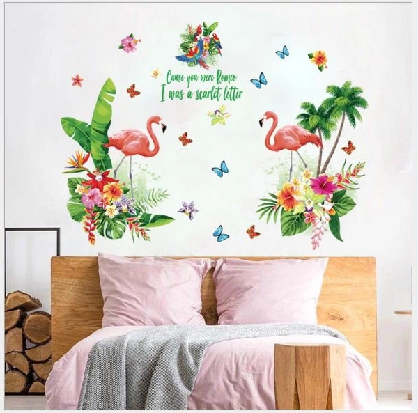 Decal dán tường chim hạc nghệ thuật 3