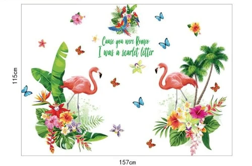 Decal dán tường chim hạc nghệ thuật 3