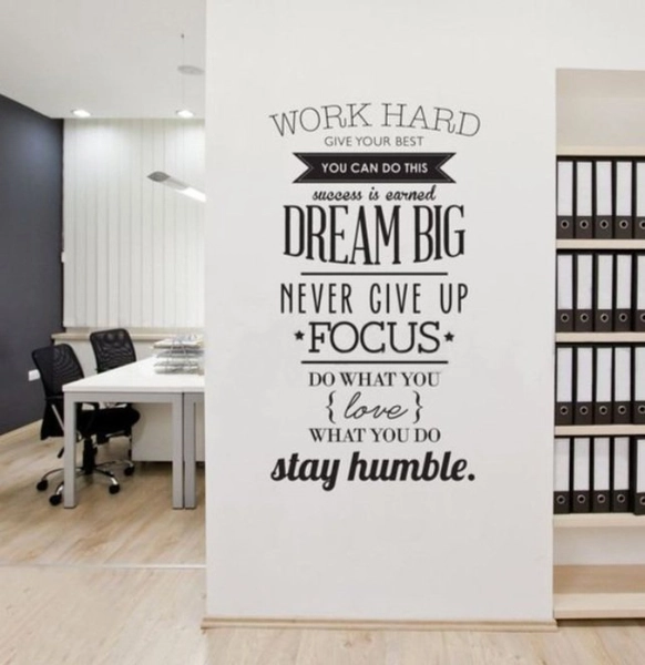 Decal văn phòng work hard give your best