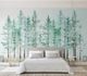 Tranh dán tường rừng cây xanh