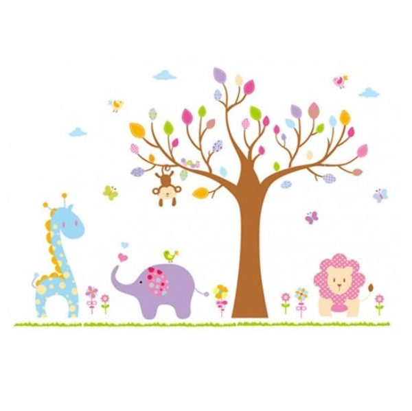 Decal dán tường vườn thú to 12