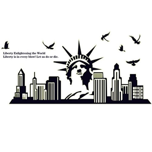 Decal dán tường thành phố đêm dạ quang 5