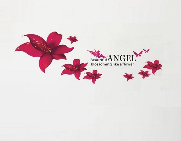 Decal dán tường Hoa ly đỏ