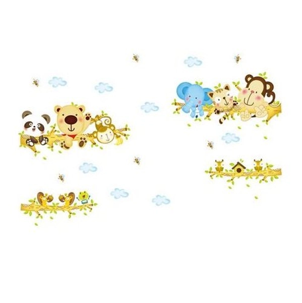 Decal dán tường thú vui đu cây
