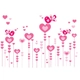 Decal dán tường trái tim hồng