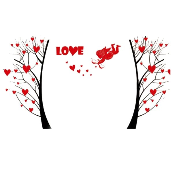 Decal dán tường cây trái tim