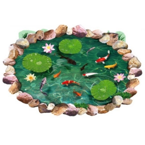 Decal 3D dán tường Hồ sen