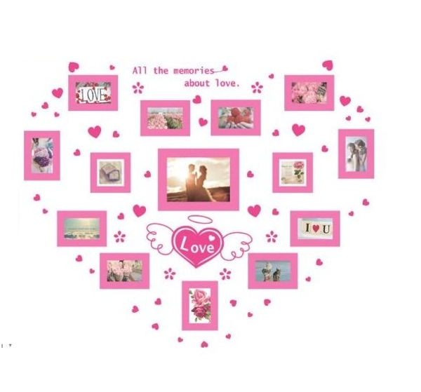 Decal Dán Tường Photo Tình Yêu Hồng