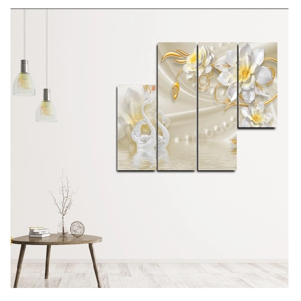 Tranh treo tường cách điệu hồ thiên nga